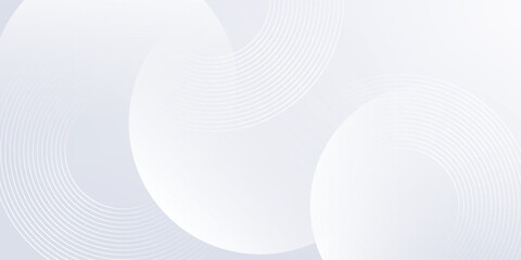 Abstract white background with white circle lines. Digital future technology concept simple art modern