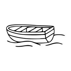 simple rowboat on water vector