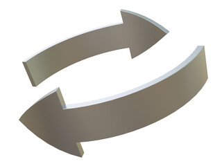 Grey rotation arrows. Rotation arrows in a circle sign. Arrows looping in circle. Refresh icon isolated on background. Circle arrows isolated.