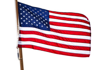 Obraz premium American Flag Waving Proudly with Red White and Blue Colors on Black Background