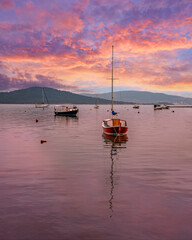 Fishing boats on Ayvalik Bay in Turkey