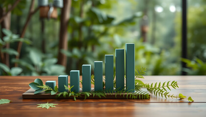 Growth analysis chart indoor garden infographic green environment close-up view visual data representation