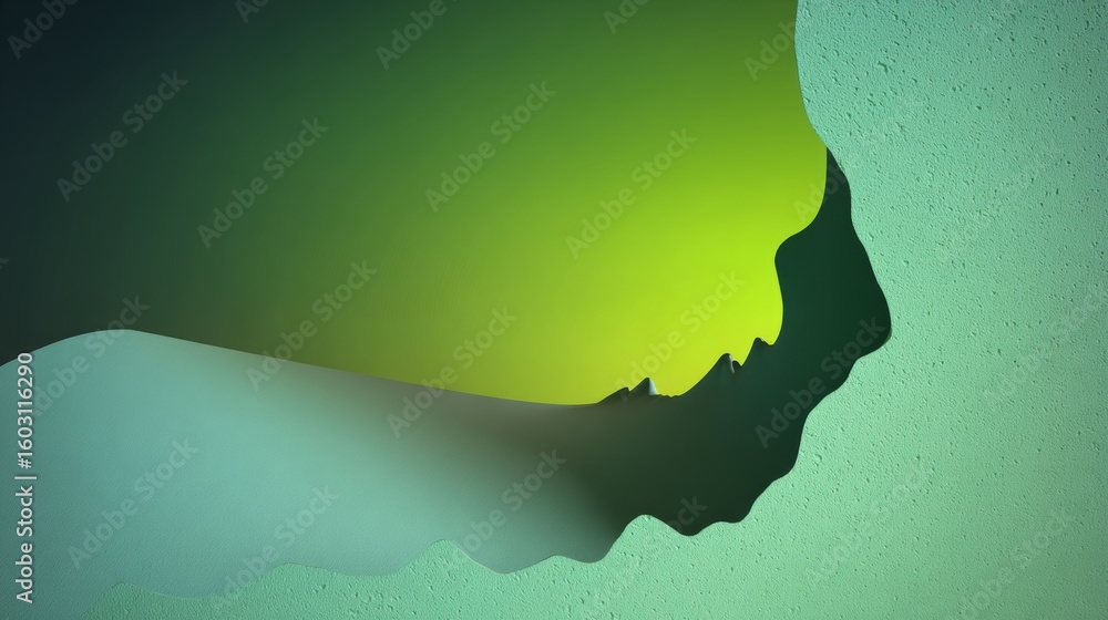 Poster organic minimal background with a fresh green color gradient delivering a calming tone ideal for des