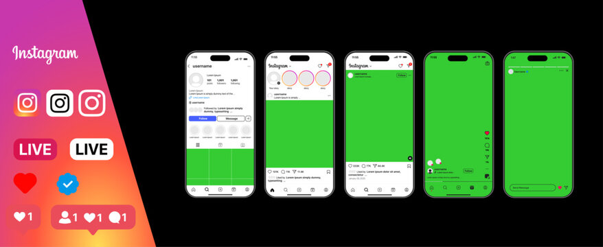 118. Instagram post feed frame mockup with smartphone Iphone 16 pro max mock up template design, social media instagram carousel post template, mobile app scroll frame pages