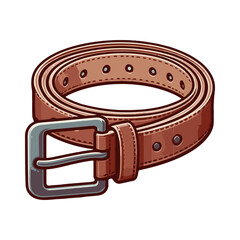 Leather belt vector isolated illustration