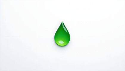 Green water droplet studio setting minimalist image clean background close-up nature concept