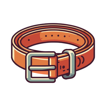 brown leather belt with silver buckle clip art preview