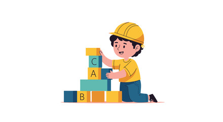 Naklejka premium Child's Building Blocks: Learning and Play