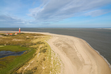 Overview, Texel is an island, Netherlands, Lighthouse, in the North of island, Holiday