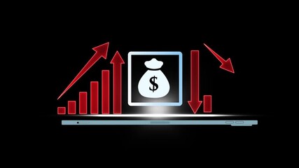 Animation of data processing and media icons over digital human spinning Future crypto. banking Detection. Augmented Reality. dollar ai scan for Facial Recognition Isolated on black .4k  - Powered by Adobe