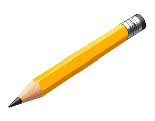 A 3D-rendered realistic pencil shown from a slight diagonal angle, detailed wood grai 170845