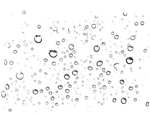  Condensation Drops on Foggy Surface, Uneven Spread with Light Refraction, Isolated PNG