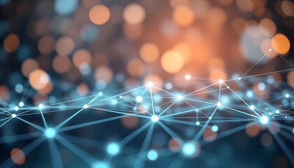 Dynamic network visualization digital space abstract art high-tech environment close-up view connectivity concept