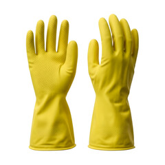 Obraz premium Pair of rubber cleaning gloves isolated on transparent background