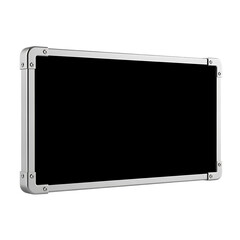 Silver metallic frame with bolts rectangular shape architectural structure isolated on transparent background