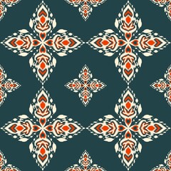 Hand drawn tribal seamless pattern, Colorful cultural symbolism, ideal for textile, fashion, and graphic design, illustration wallpaper