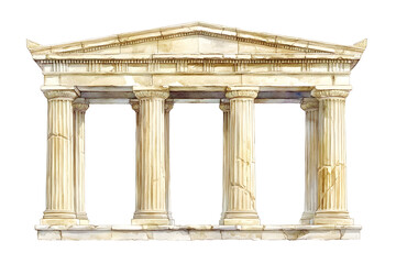 Obraz premium Ancient greek temple with classical columns and pediment architecture