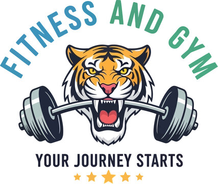 Fitness gym tiger logo design for personal trainer and workout motivation art - Powered by Adobe