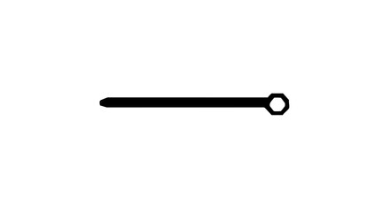 Black cotter pin with a white background