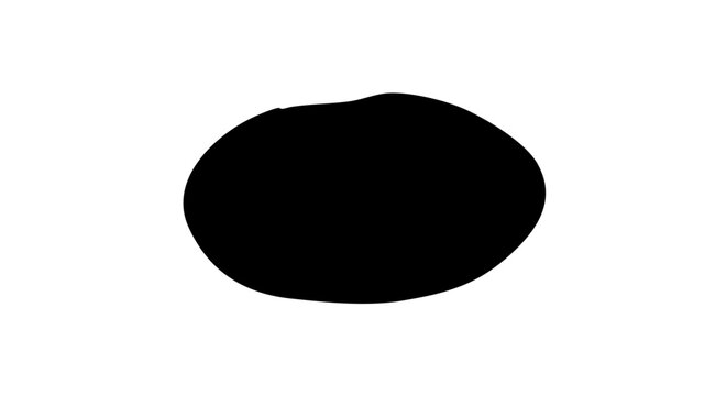 Abstract black oval shape on isolated backdrop. 
