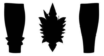 Silhouette of beer glasses and ornamental design.