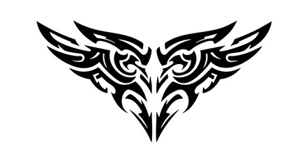Elegant and symmetric tribal tattoo design.