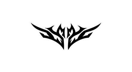 An artistic black tribal tattoo design.