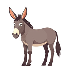 Obraz premium Gray Donkey Cartoon Illustration