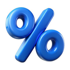 3D percentage symbol representing discount or sale in business and finance concept
