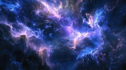 Fototapeta premium Cosmic nebula, swirling hues of deep space
