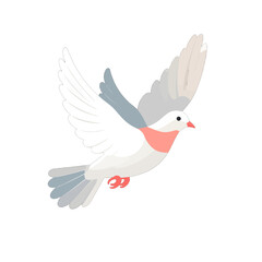 Obraz premium Flying Dove Illustration In Pastel Colors