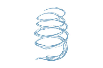 Clean vector illustration of a swirling water vortex or whirlpool. Dynamic spiral motion of the water, creating a sense of movement and energy