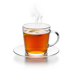 A glass mug of coffee isolated on white