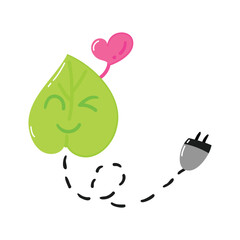 Hand drawn nature energy icon flat vector illustration design