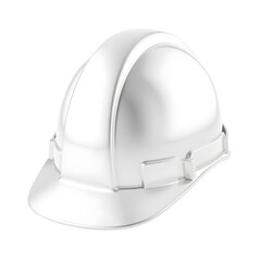 Fototapeta premium Construction helmet, 3D illustration, metallic material, soft reflections, white background. Generative AI