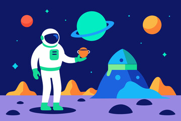 Naklejka premium astronaut in space