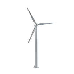 Eco-friendly power generation concept featuring a solitary wind turbine, symbolizing a sustainable future and clean energy production technology for a greener planet.