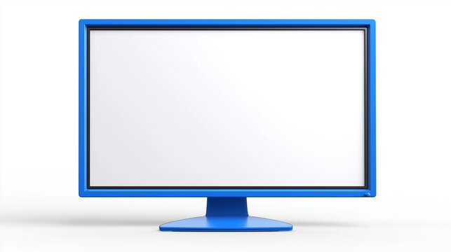 graphic of a blue rectangle monitor frame on white background

