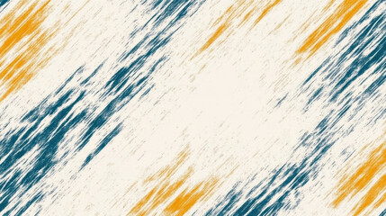 Abstract diagonal brush stroke pattern with bold blue and orange strokes on light beige background, creating modern and dynamic design