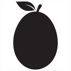 Fototapeta premium Minimal Silhouette Mango Logo Design – Simple Black Vector Fruit Icon, Flat Modern Tropical Mango Symbol for Organic Branding, Juice Packaging, Farm Logos, and Healthy Food Graphic Projects