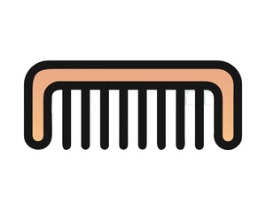 Essential Hair Comb Vector Icon for Grooming and Beauty Designs - Simple Flat Style Illustration