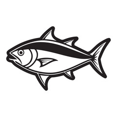 Obraz premium tuna fish silhouette vector illustration logo sticker design 