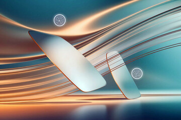 Minimal Transparent UI Background with Floating Data Panels and Soft Gradient, Modern Futuristic Interface Overlay