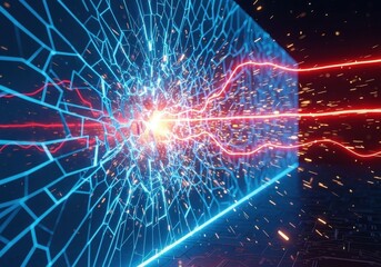 Abstract Technology Background - Energy Burst with Circuit Board