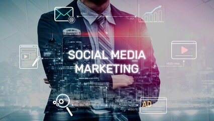 Social media marketing strategy with engagement metrics. Social marketing boosts media visibility....