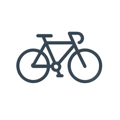 Fototapeta premium Minimalist Flat Bicycle Icon – Clean Vector Bike Logo with Shadow on White – Modern Line Art Design