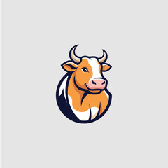 Cattle icon logo flat vector design
