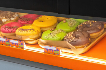 American donuts on the counter at the store