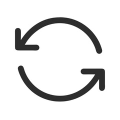 Fototapeta premium Minimalist Circular Arrows Icon Representing Refresh, Reload, Cycle, and Repeat Functionality for Digital Interfaces