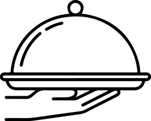 Hand serving food under a cloche cover